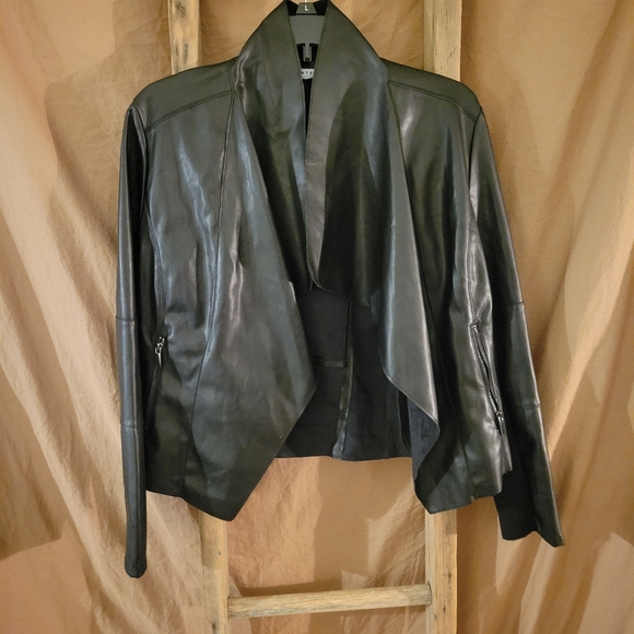 Bagatelle Vegan Leather Long Sleeve Open Jacket Cardigan - Picture 8 of 8